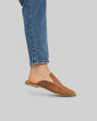 Side view Brown Pointed Toe Mules - Calf Leather Zero Drop | Bespoky