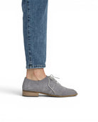 Pair Grey Pointed Toe Oxford - Barefoot Wide Toe Calf Leather | Bespoky