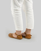 Pair Tan Barefoot Sandal - Barefoot Wide Toe Calf Leather | Bespoky