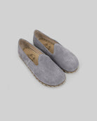 Women's Grey Barefoot Yemeni - Handcrafted Calf Leather Wide Toe Box | Bespoky