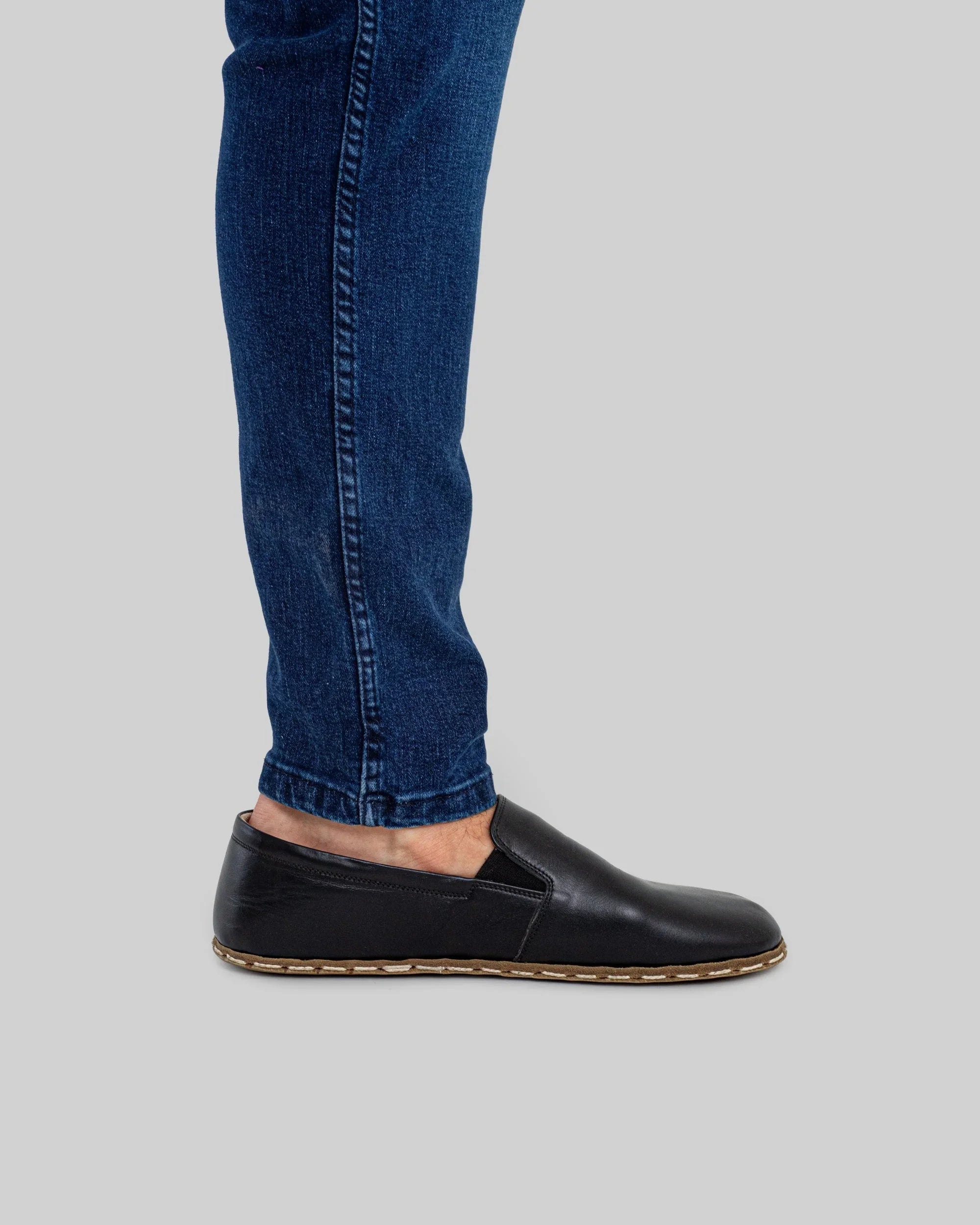 Pair Black Barefoot Shoes - Barefoot Wide Toe Calf Leather | Bespoky