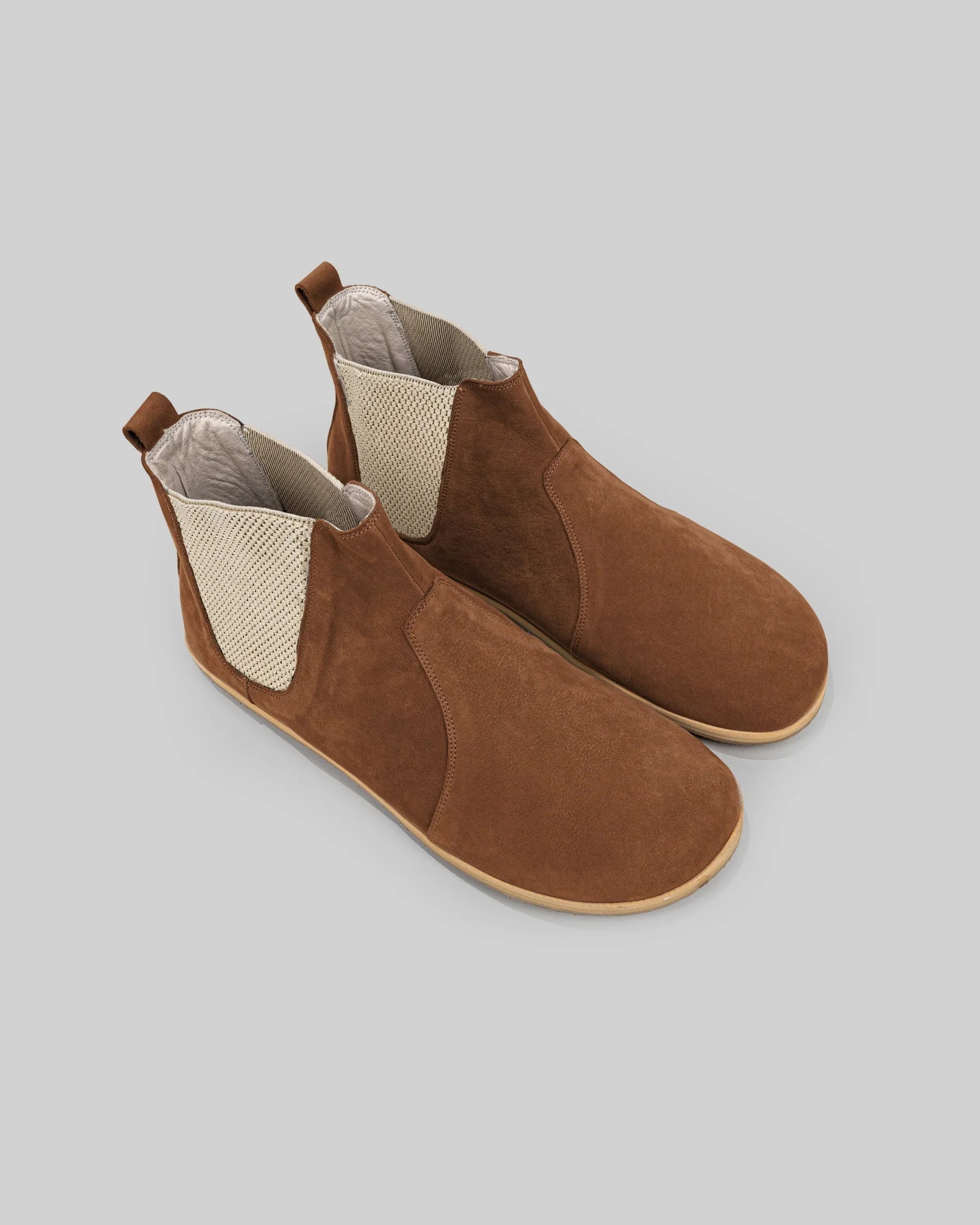 Women's Tan Chelsea Boots - Handcrafted Calf Leather Wide Toe Box | Bespoky