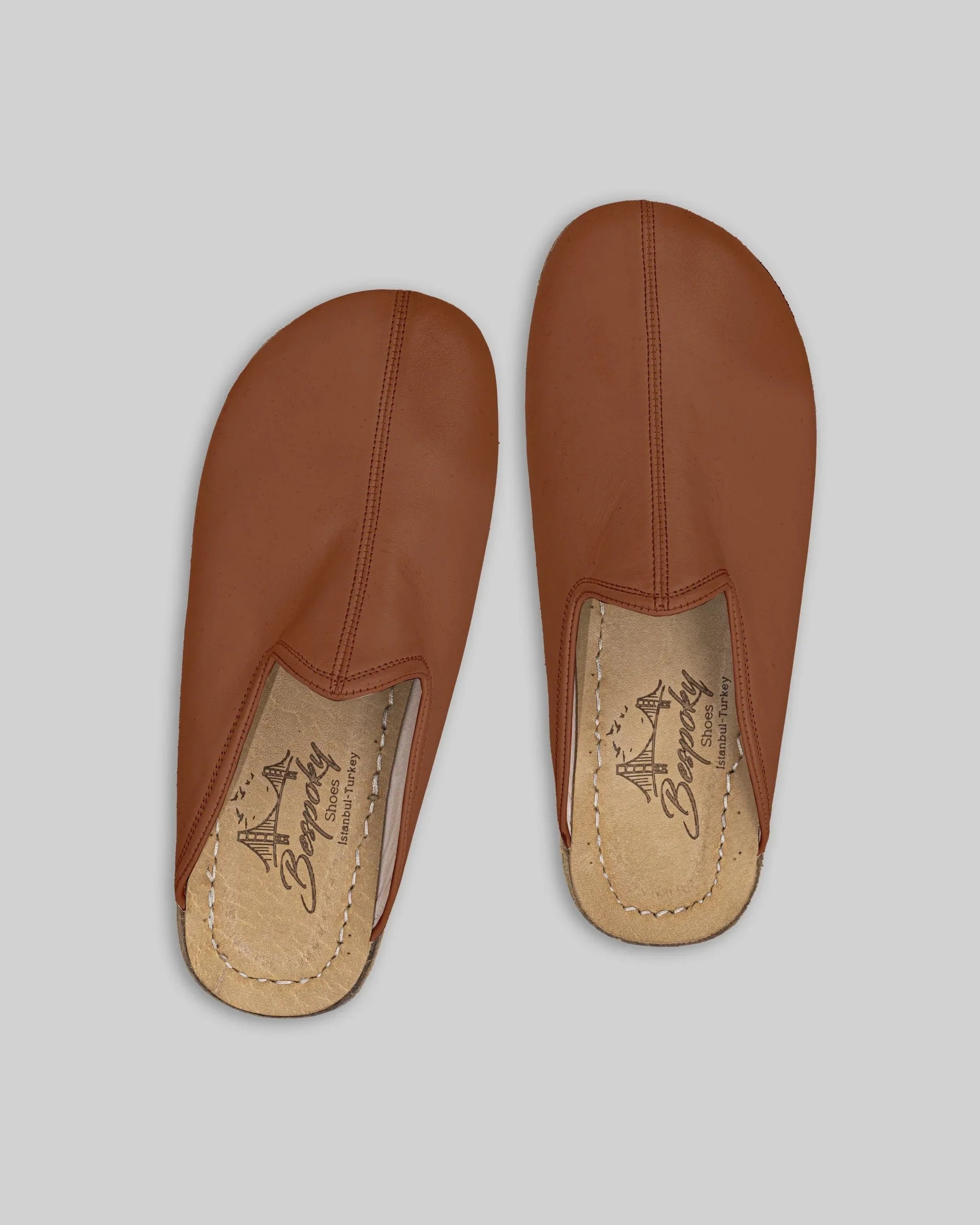 Close-up calf leather - Dark Brown Slippers Detail | Bespoky