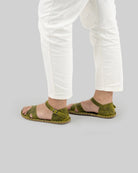 Pair Yellow Barefoot Sandal - Barefoot Wide Toe Calf Leather | Bespoky