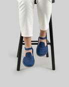Detail Blue Barefoot Sandal - Handcrafted Calf Leather Turkey | Bespoky