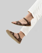 Top view Tan Barefoot Sandal - Handcrafted Calf Leather | Bespoky