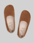 Side view Tan Ballet Flats - Calf Leather Zero Drop | Bespoky
