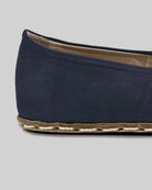 Top view Navy Nubuck Barefoot Yemeni - Handcrafted Calf Leather | Bespoky