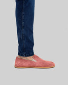 Back view Pink Suede Barefoot Shoes - Calf Leather Handcrafted | Bespoky