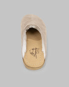 Top view Beige Nubuck Shearling Slippers - Handcrafted Calf Leather | Bespoky