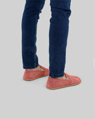 Pair Pink Suede Barefoot Shoes - Barefoot Wide Toe Calf Leather | Bespoky