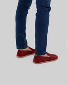 Top view Burgundy Suede Barefoot Shoes - Handcrafted Calf Leather | Bespoky