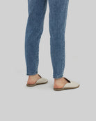 Back view Cream Pointed Toe Mules - Calf Leather Handcrafted | Bespoky