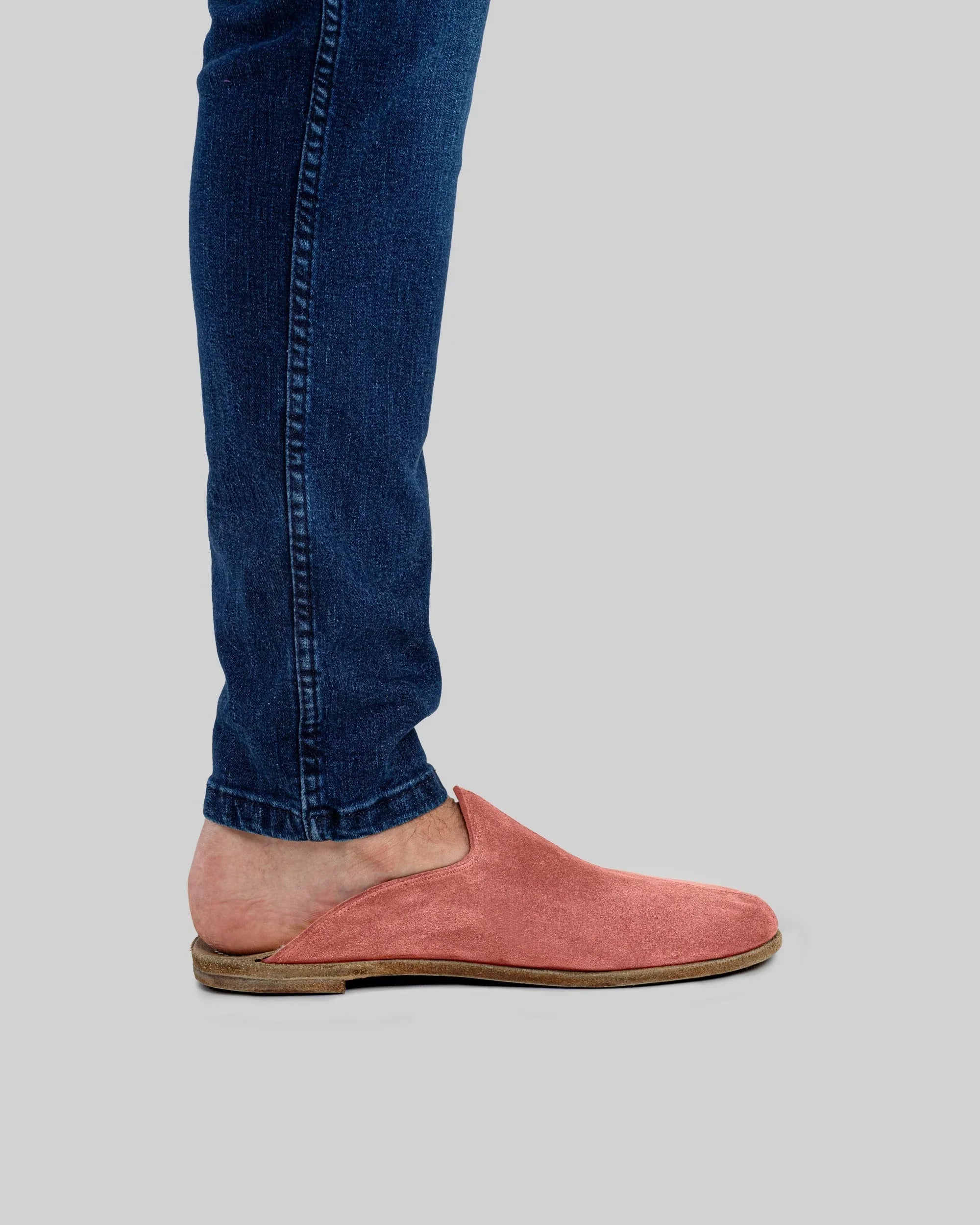 Detail Pink Shearling Slippers - Handcrafted Calf Leather Turkey | Bespoky