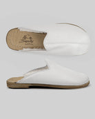 Back view White Shearling Slippers - Calf Leather Handcrafted | Bespoky