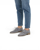 Top view Grey Pointed Toe Oxford - Handcrafted Calf Leather | Bespoky