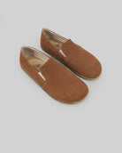 Men's Tan Nubuck Barefoot Shoes - Handcrafted Calf Leather Wide Toe Box | Bespoky