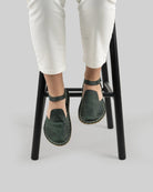 Detail Green Barefoot Sandal - Handcrafted Calf Leather Turkey | Bespoky
