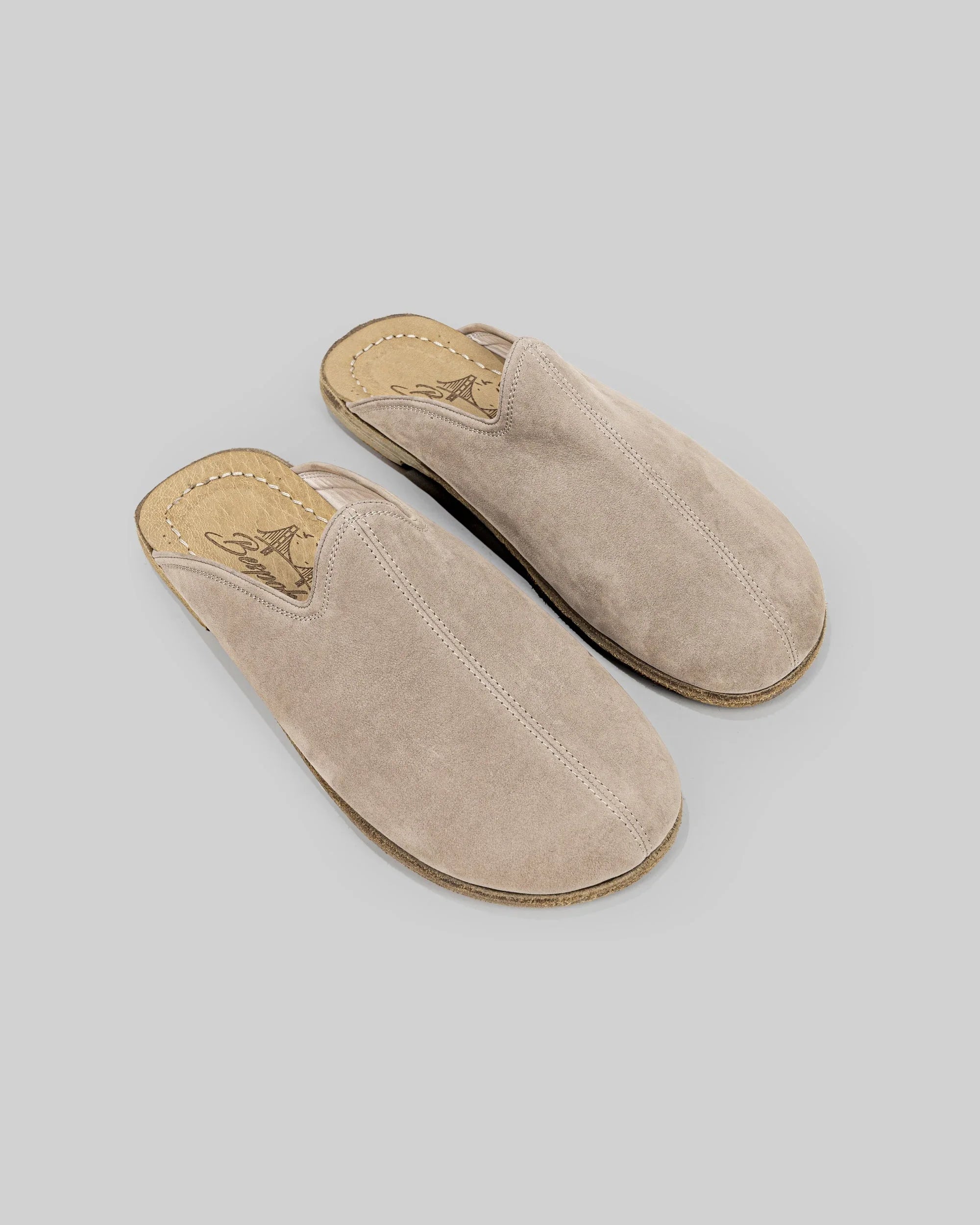 Women's Beige Slippers - Handcrafted Calf Leather Wide Toe Box | Bespoky