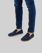 Side view Navy Barefoot Shoes - Calf Leather Zero Drop | Bespoky