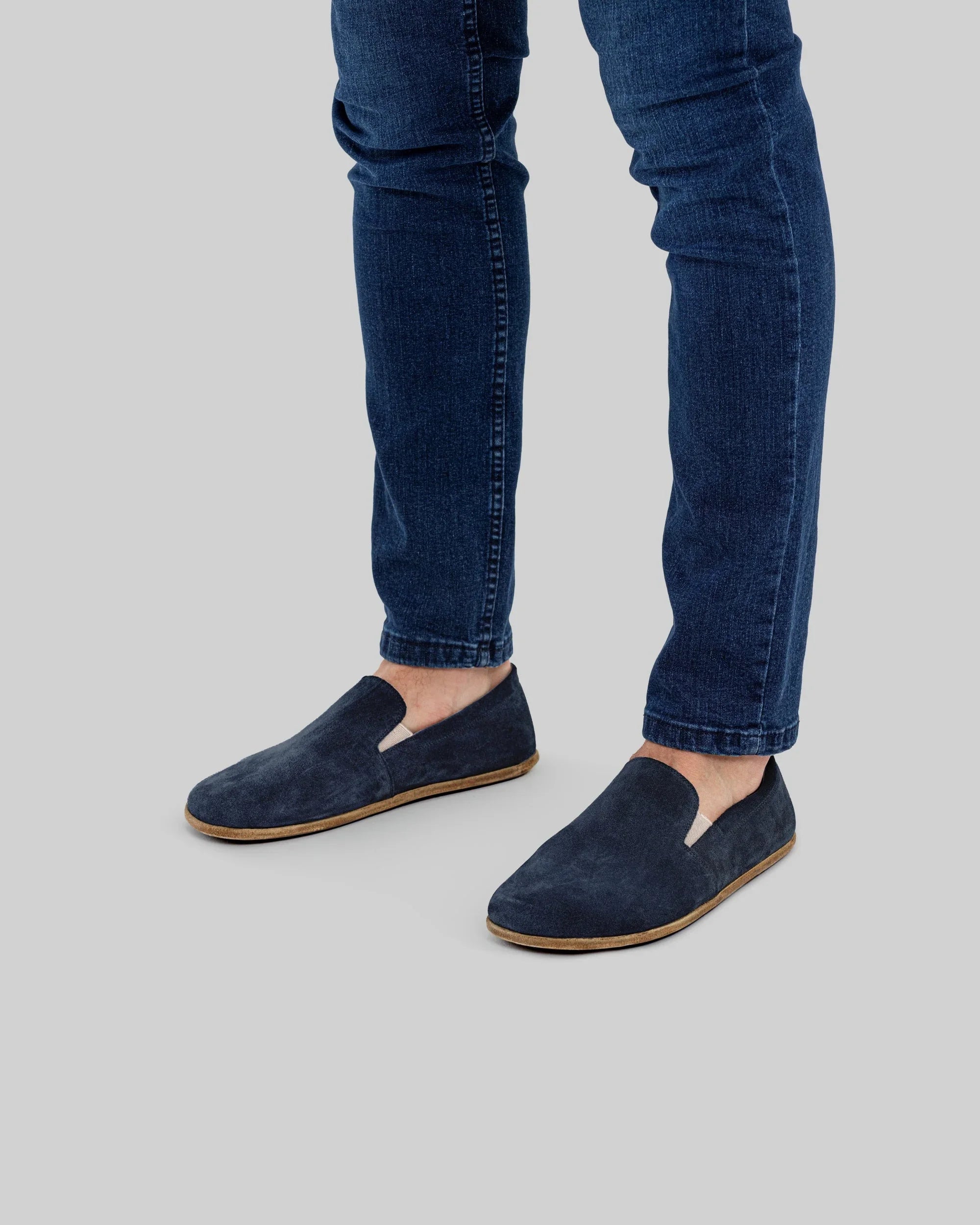 Side view Navy Barefoot Shoes - Calf Leather Zero Drop | Bespoky