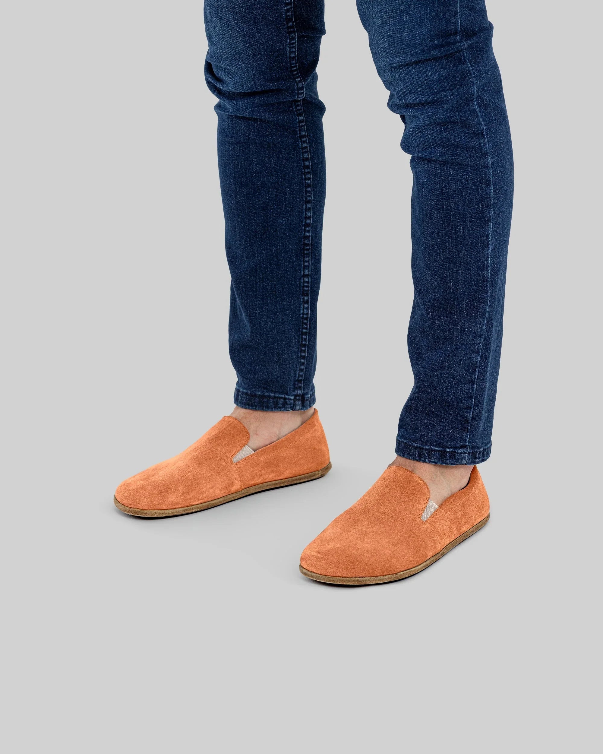 Side view Orange Barefoot Shoes - Calf Leather Zero Drop | Bespoky