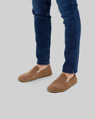 Vista lateral de zapatos descalzos marrón claro - Cuero de becerro sin diferencia de altura | Bespoky
