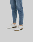 Side view White Pointed Toe Oxford - Calf Leather Zero Drop | Bespoky