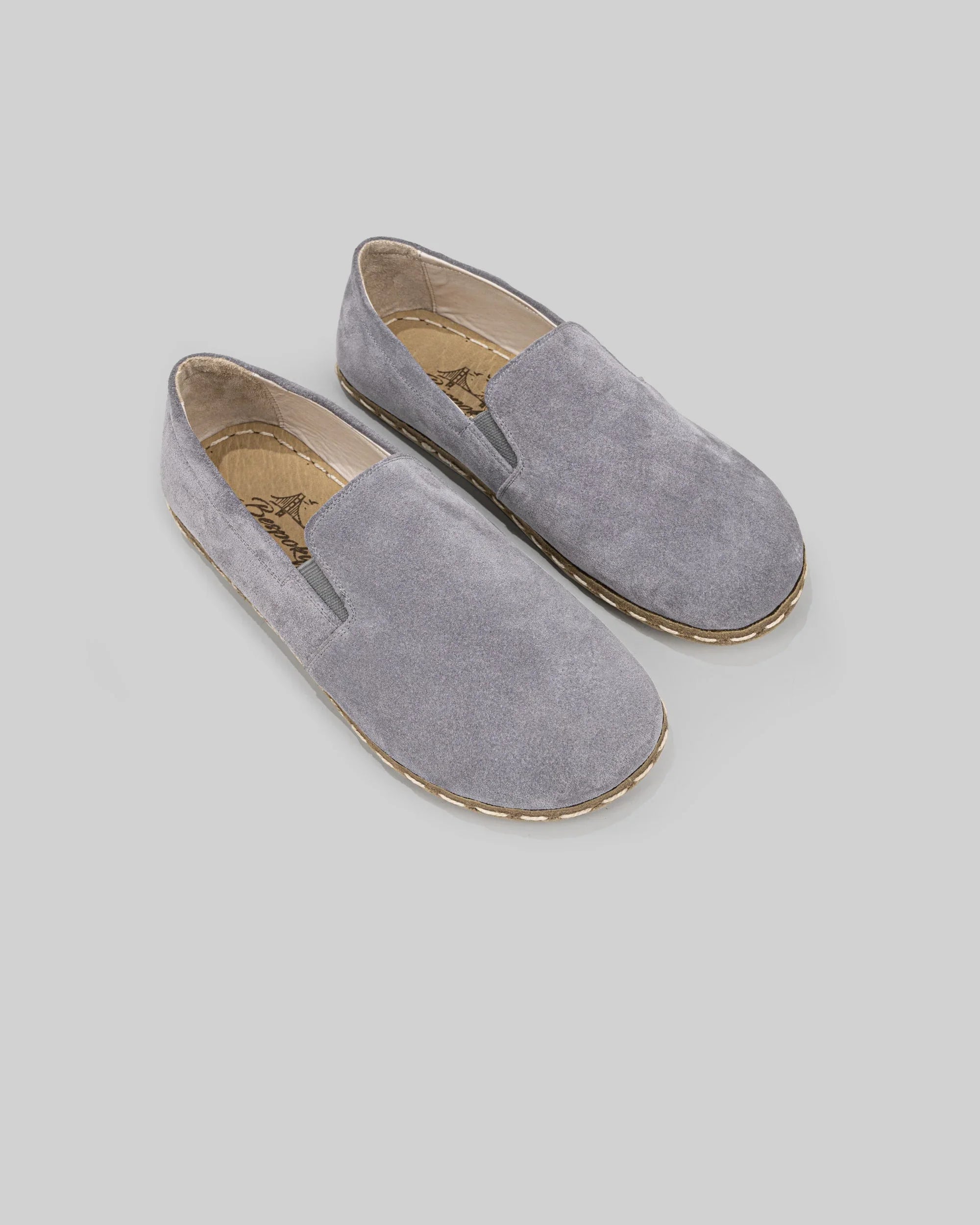 Women's Grey Barefoot Shoes - Handcrafted Calf Leather Wide Toe Box | Bespoky