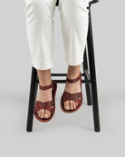 Detail Red Barefoot Sandal - Handcrafted Calf Leather Turkey | Bespoky