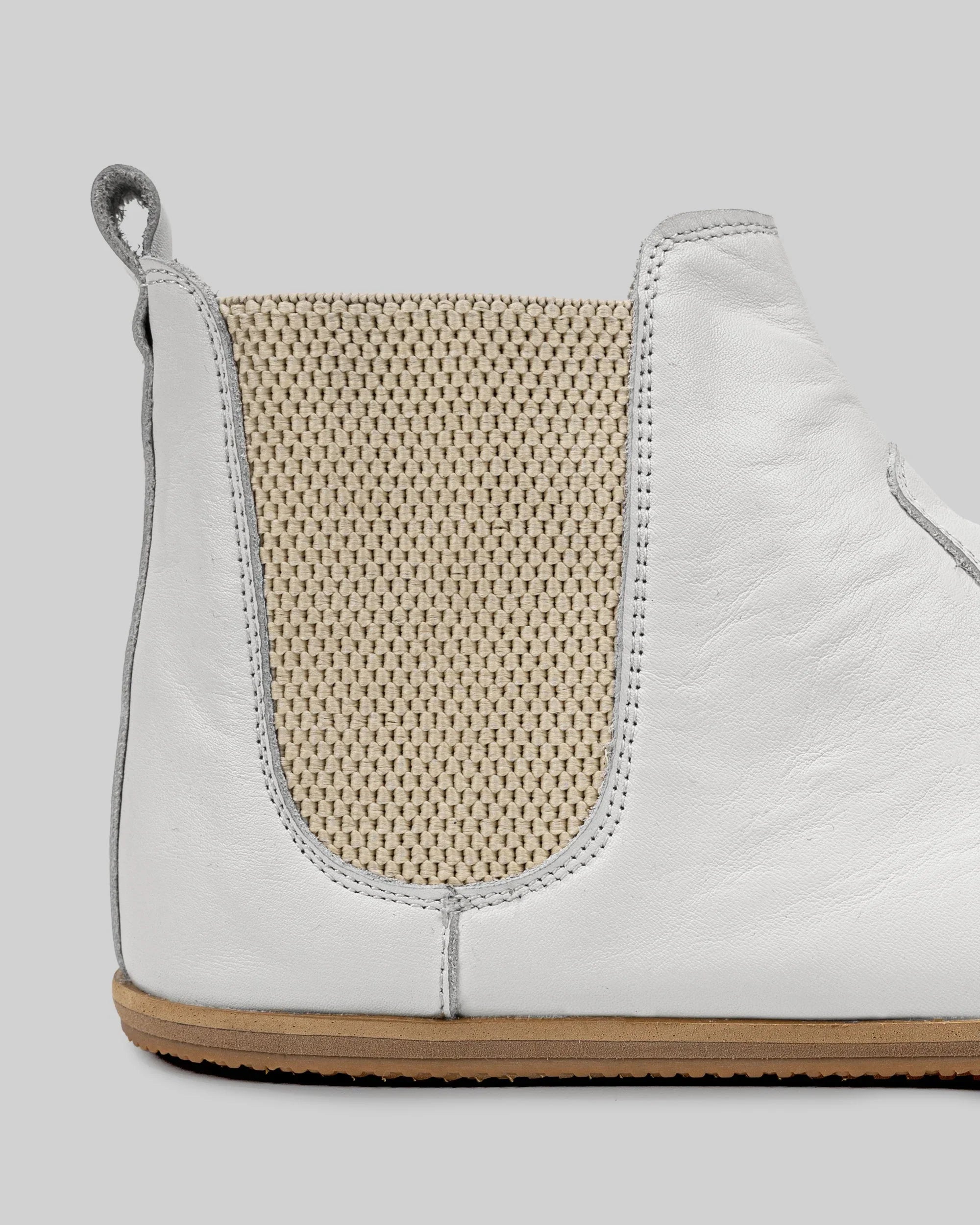 Top view White Chelsea Boots - Handcrafted Calf Leather | Bespoky