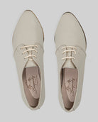 Detail Lucas Beige Pointed Toe Oxford - Handcrafted Calf Leather Turkey | Bespoky