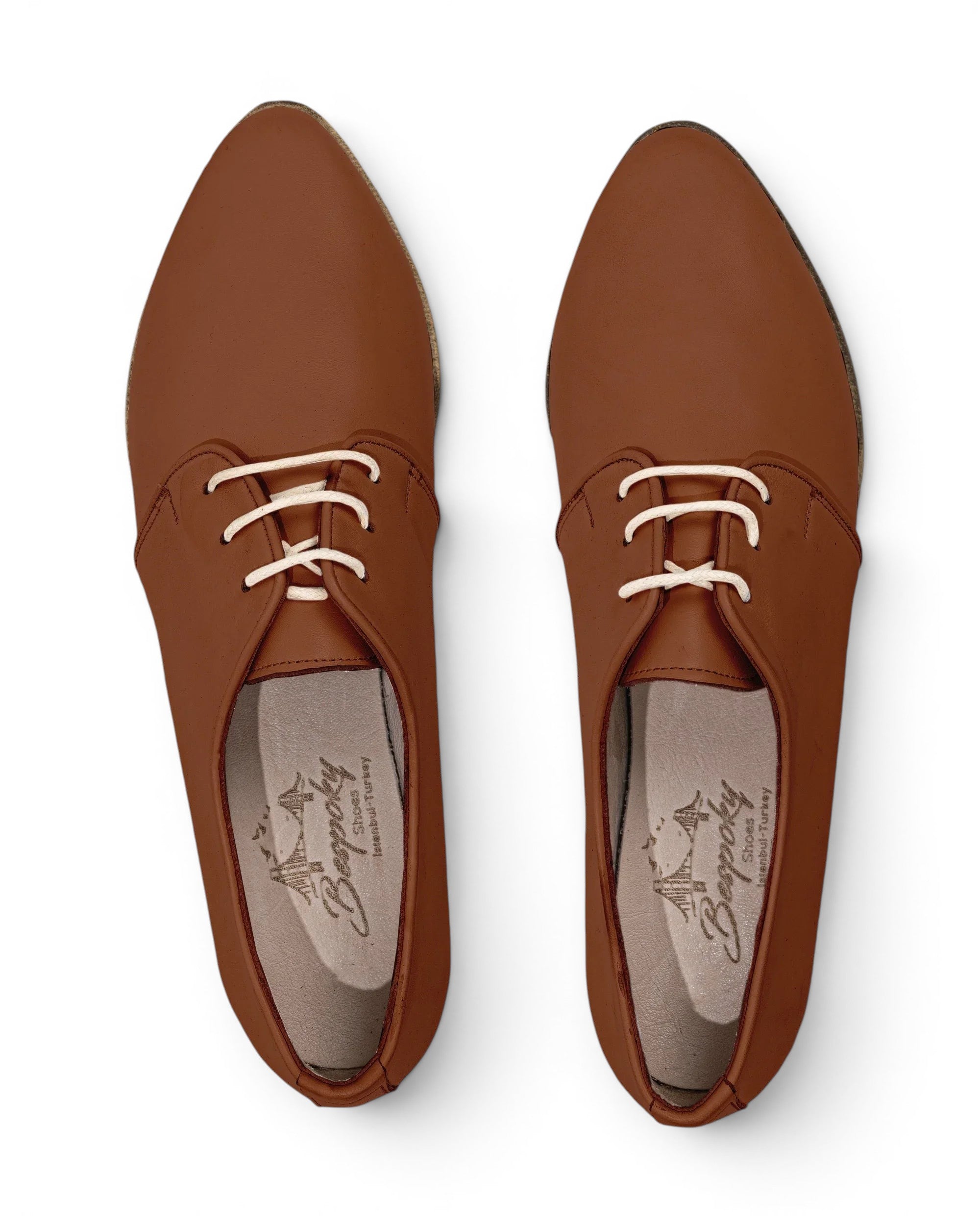 Top view Dark Brown Pointed Toe Oxford - Handcrafted Calf Leather | Bespoky