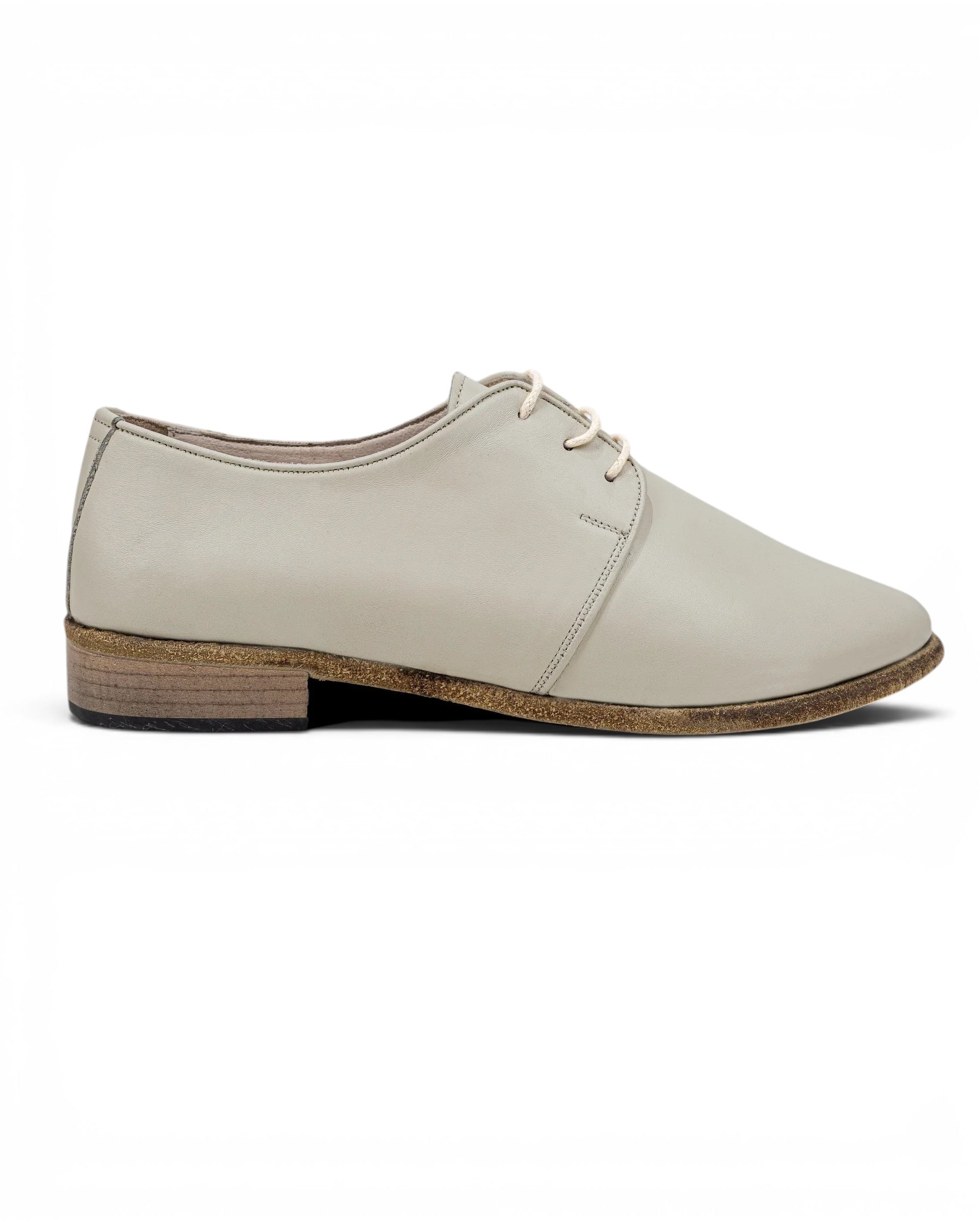 Top view Lucas Beige Pointed Toe Oxford - Handcrafted Calf Leather | Bespoky