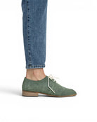 Pair Green Pointed Toe Oxford - Barefoot Wide Toe Calf Leather | Bespoky