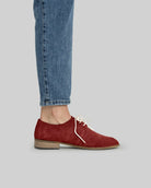 Pair Burgundy Pointed Toe Oxford - Barefoot Wide Toe Calf Leather | Bespoky