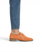 Pair Orange Pointed Toe Oxford - Barefoot Wide Toe Calf Leather | Bespoky