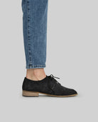 Pair Black Pointed Toe Oxford - Barefoot Wide Toe Calf Leather | Bespoky