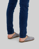 Detail Grey Suede Slippers - Handcrafted Calf Leather Turkey | Bespoky