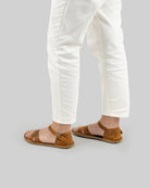 Pair Tan Barefoot Sandal - Barefoot Wide Toe Calf Leather | Bespoky