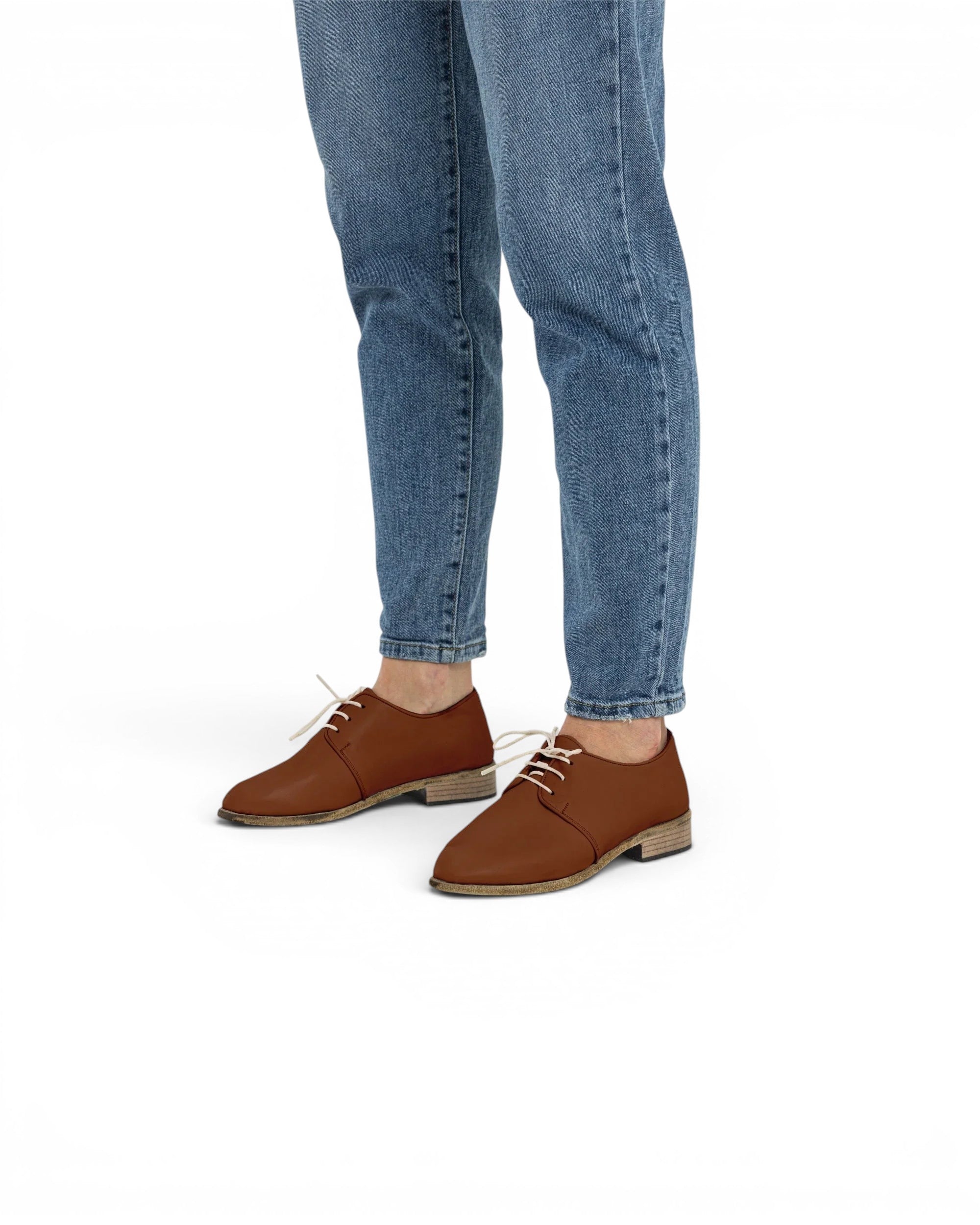 Pair Dark Brown Pointed Toe Oxford - Barefoot Wide Toe Calf Leather | Bespoky