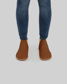 Pair Dark Brown Chelsea Boots - Barefoot Wide Toe Calf Leather | Bespoky