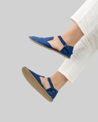 Top view Blue Barefoot Sandal - Handcrafted Calf Leather | Bespoky