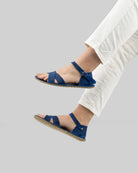 Top view Blue Barefoot Sandal - Handcrafted Calf Leather | Bespoky