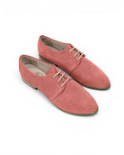 Women's Pink Pointed Toe Oxford - Handcrafted Calf Leather Wide Toe Box | Bespoky