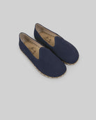 Women's Navy Barefoot Yemeni - Handcrafted Calf Leather Wide Toe Box | Bespoky