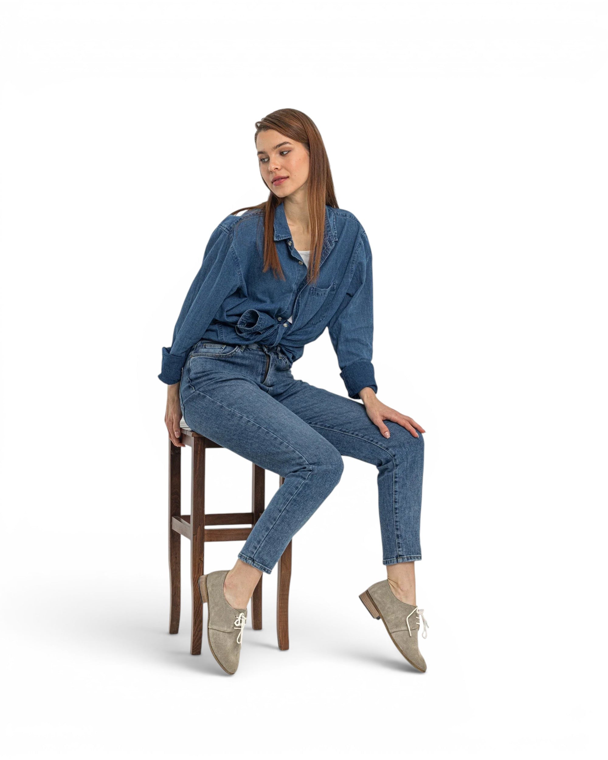 Back view Leather Pointed Toe Oxford - Calf Leather Handcrafted | Bespoky