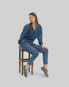 Back view Green Pointed Toe Oxford - Calf Leather Handcrafted | Bespoky