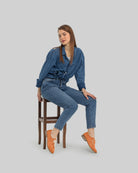 Back view Orange Pointed Toe Oxford - Calf Leather Handcrafted | Bespoky