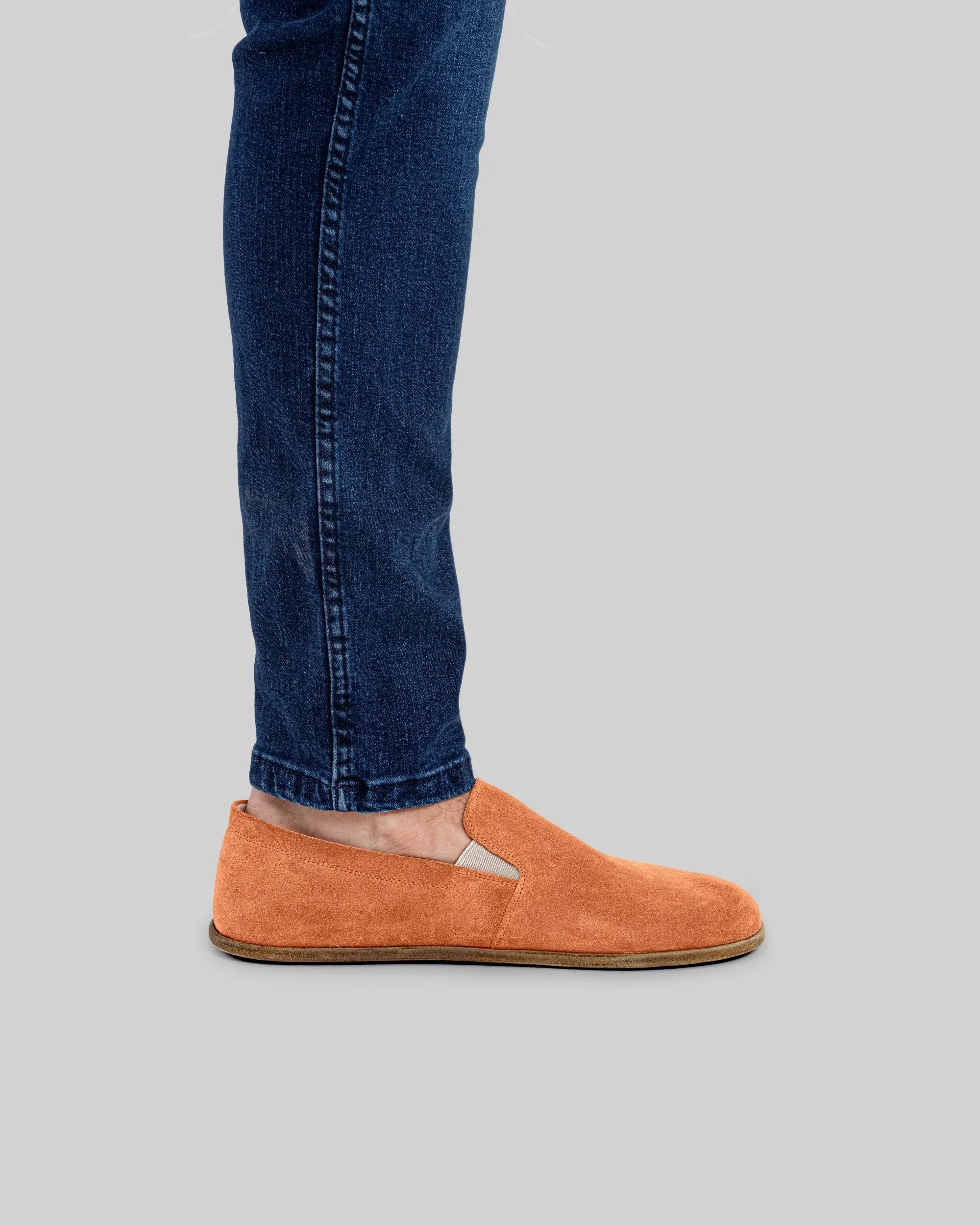 Detail Orange Barefoot Shoes - Handcrafted Calf Leather Turkey | Bespoky